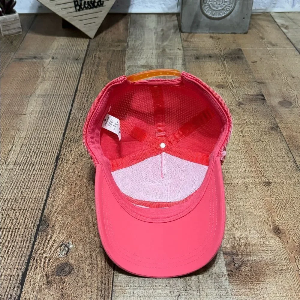Lululemon Dash and Splash Cap II GLSY Glossy Pink O/S Hat Mesh Adjustable UV